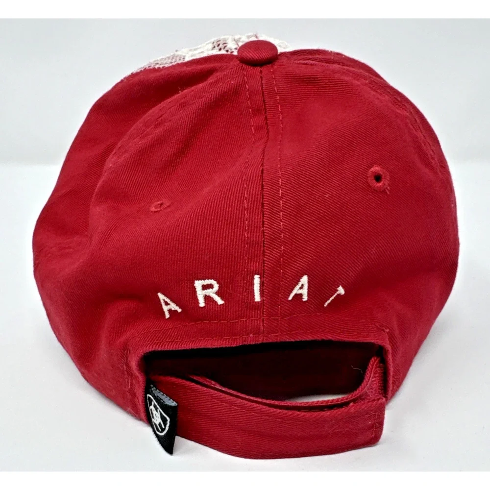 ARIAT Women's Red Distressed Light Weight Lace Baseball Cap